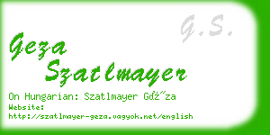 geza szatlmayer business card